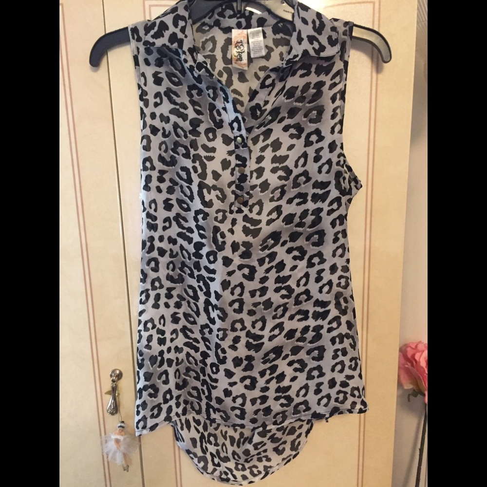 Leopard print sheer tank